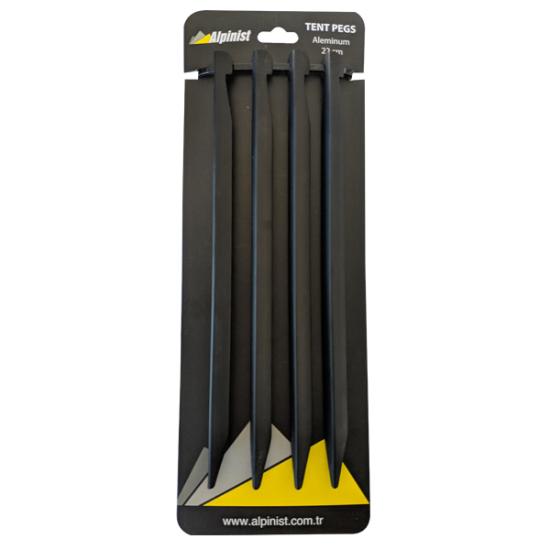Alpinist Alüminyum 7001 Çadır Kazığı 22 cm Siyah 4’lü