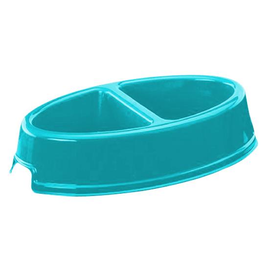 Çiftli Oval Kedi/Köpek Büyük Mama Kabı Mavi