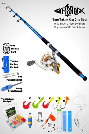 Tam Takım Kıyı Olta Seti - 270cm Kamış 30-60GR / 4000’lik Suppeme Olta Makinesi - Taşıma Çantalı