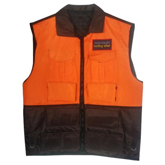 38142 Yakalı Turuncu-Kahve Avcı Yeleği XL