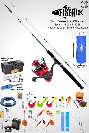 Tam Takım Spin Olta Seti - 180cm Kamış 5-30GR / 4000’lik 3+1BB Makine - M - At-Çek Olta Takımı