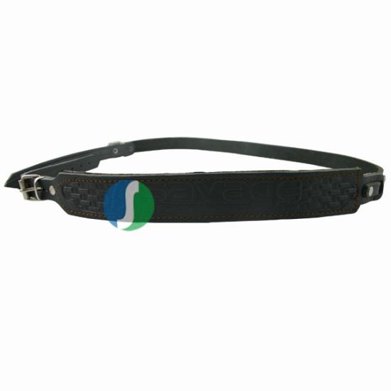 BLK 001 Klasik Deri Tüfek Askı Kayışı Gri
