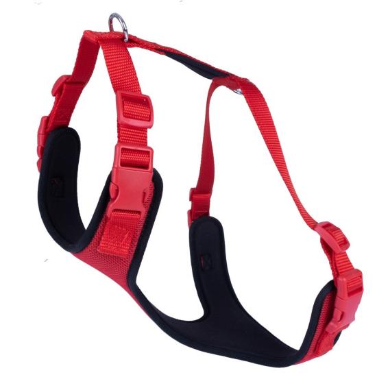 Doggie Havalı Dokuma Göğüs Tasması Kırmızı 2.5*65-75 cm (ADGT XL)