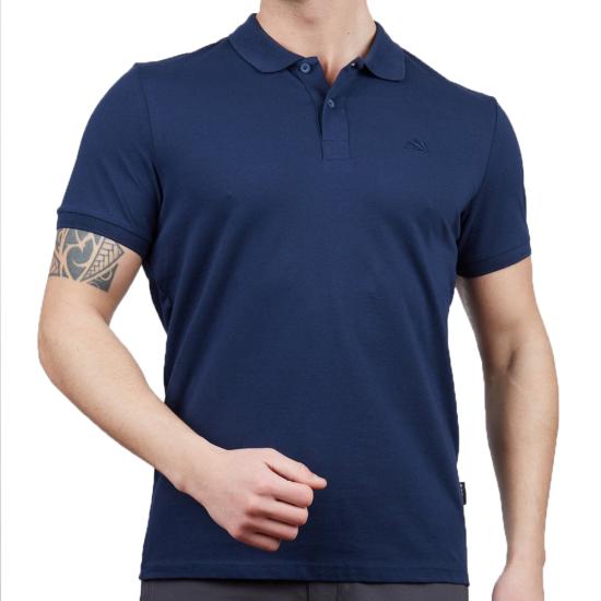 Erkek Polo Yaka Tişört - Pamuklu Spor Tişört - Stratus - Indigo (600303)