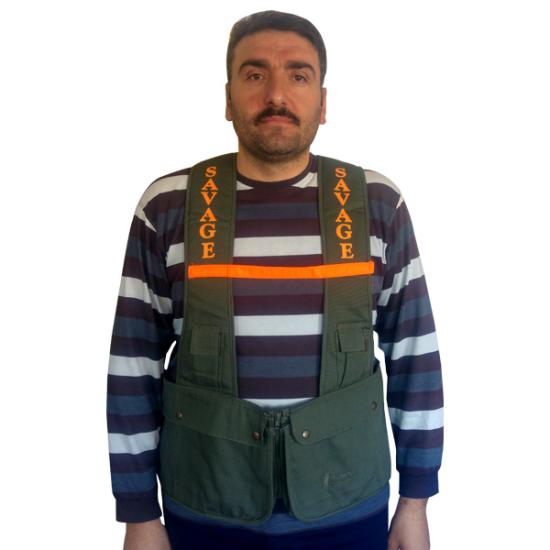 Açık Haki Turuncu Askılı Yelek-XL (ASK-6)
