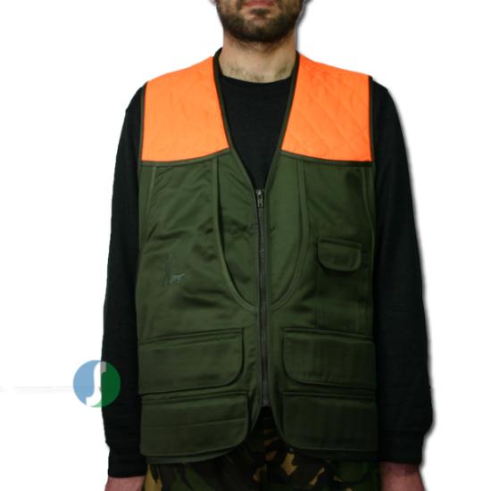 S-603-1 Geniş Torbalı Bol Fişeklikli Avcı Yeleği Haki-Turuncu L
